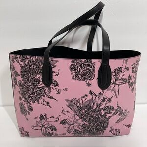 Victoria’s Secret Large Floral Black/Pink Tote Bag